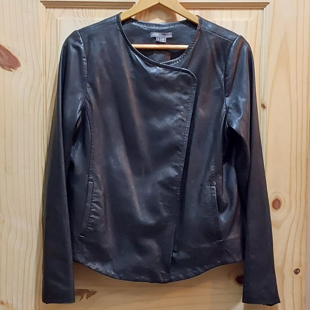 Vince Leather Scuba Jacket